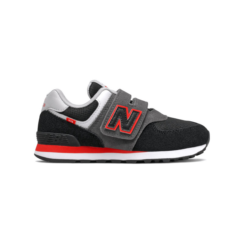Czarne buty sportowe dziecięce New Balance dla chłopców na rzepy z zamszu