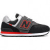 Czarne buty sportowe dziecięce New Balance dla chłopców na rzepy z zamszu