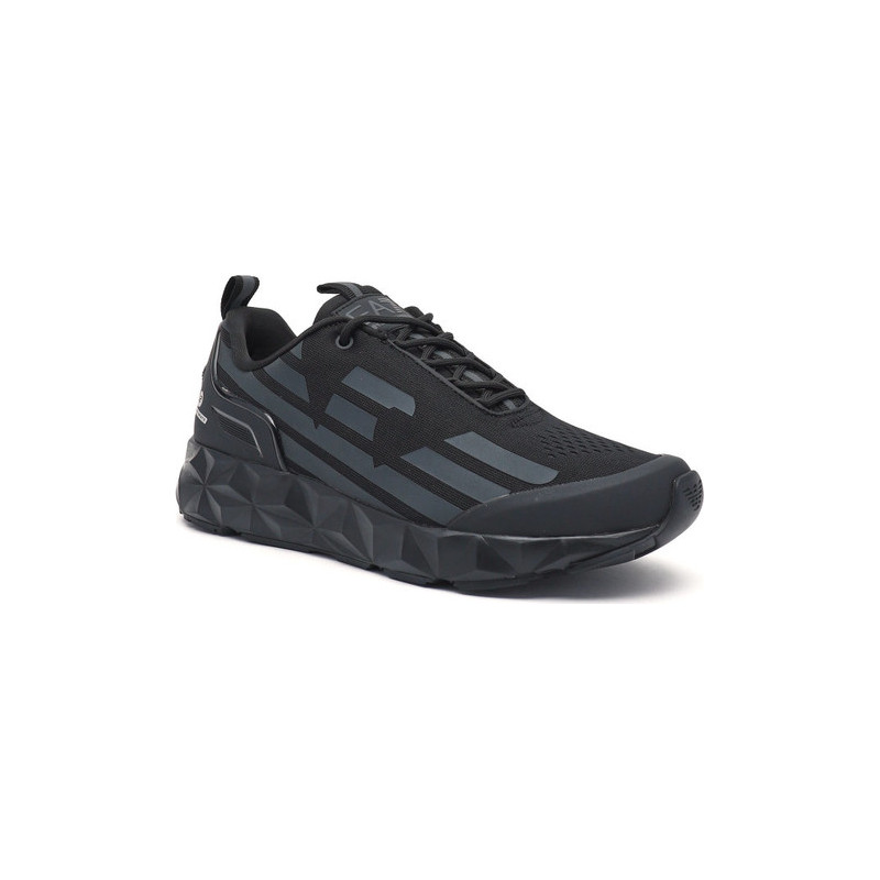 Czarne buty sportowe Emporio Armani sznurowane w sportowym stylu