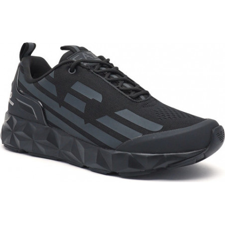 Czarne buty sportowe Emporio Armani sznurowane w sportowym stylu