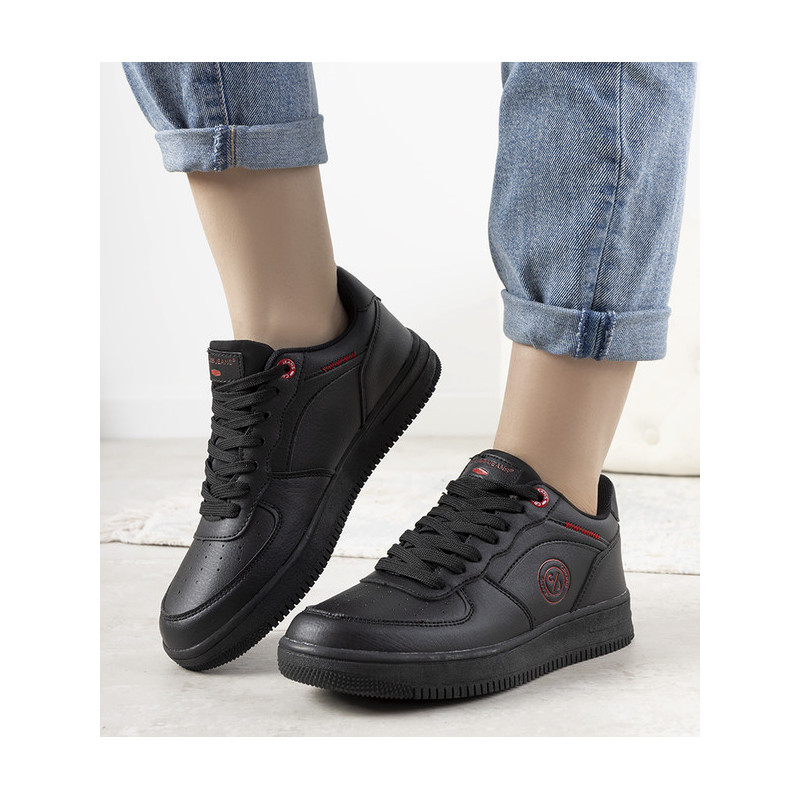 Czarne buty sportowe Gemre.com.pl w sportowym stylu sznurowane