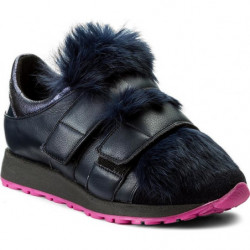 Czarne buty sportowe gino rossi bez wzorów na koturnie ze skóry