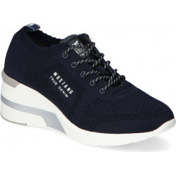 Czarne buty sportowe Mustang ze skóry