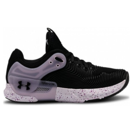 Czarne buty sportowe Under Armour sznurowane z nadrukiem z płaską podeszwą