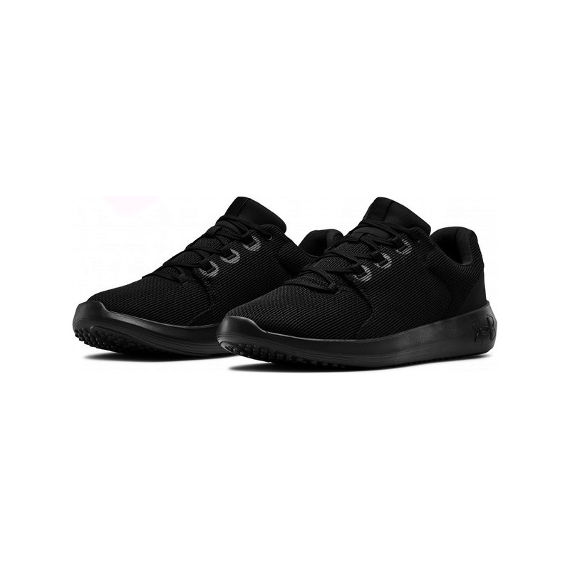 Czarne buty sportowe Under Armour w sportowym stylu sznurowane
