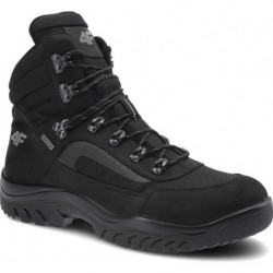 Czarne buty trekkingowe 4F sznurowane z nubuku