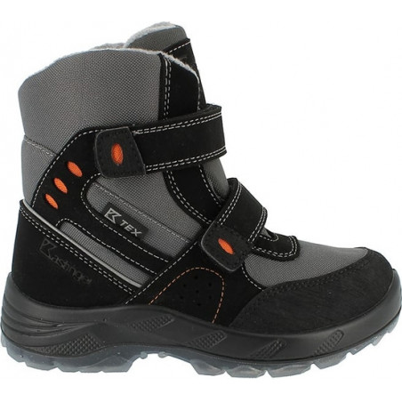 Czarne buty trekkingowe dziecięce Kastinger na rzepy ze skóry