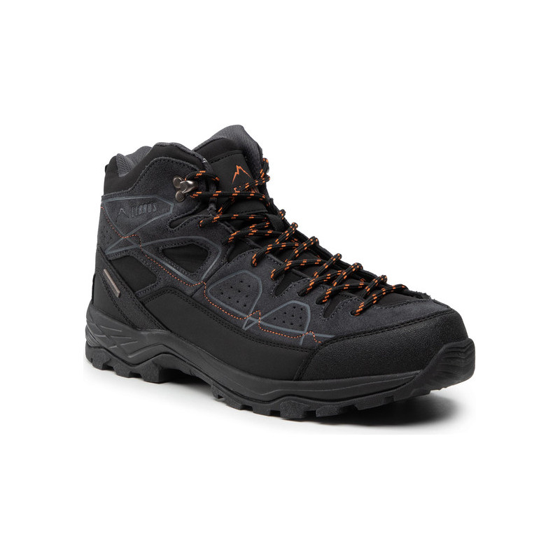 Czarne buty trekkingowe Elbrus sznurowane