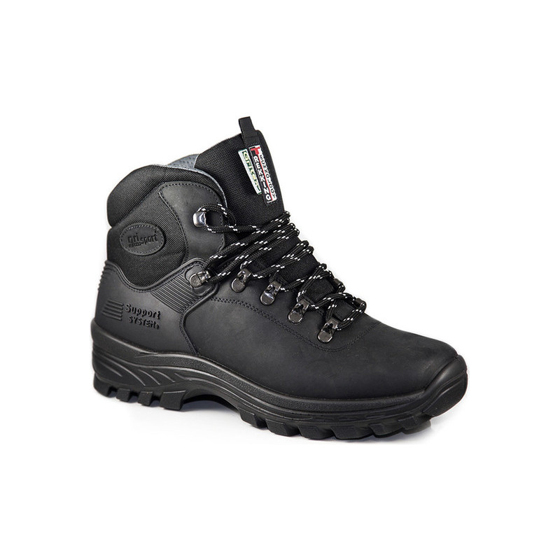 Czarne buty trekkingowe Grisport sznurowane