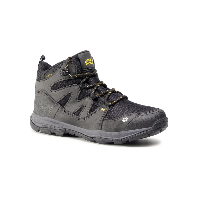 Czarne buty trekkingowe Jack Wolfskin sznurowane