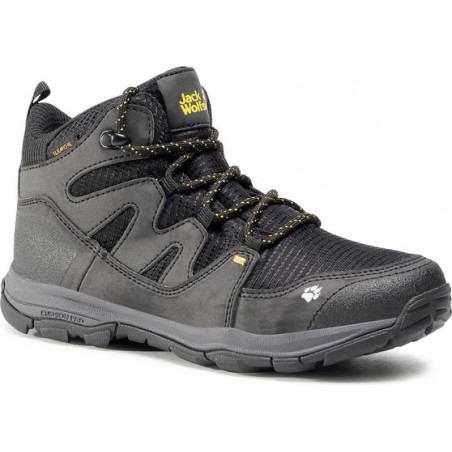 Czarne buty trekkingowe Jack Wolfskin sznurowane