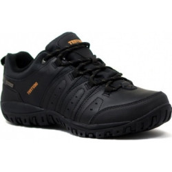 Czarne buty trekkingowe TESTUDO w sportowym stylu sznurowane