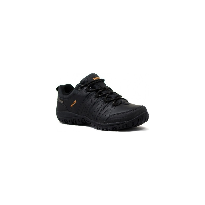 Czarne buty trekkingowe TESTUDO w sportowym stylu sznurowane