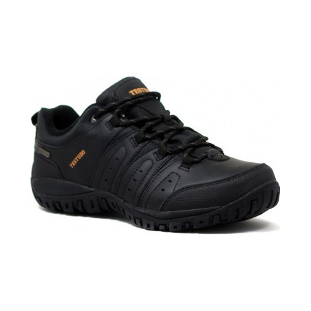 Czarne buty trekkingowe TESTUDO w sportowym stylu sznurowane