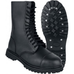Czarne buty zimowe Brandit ze skóry