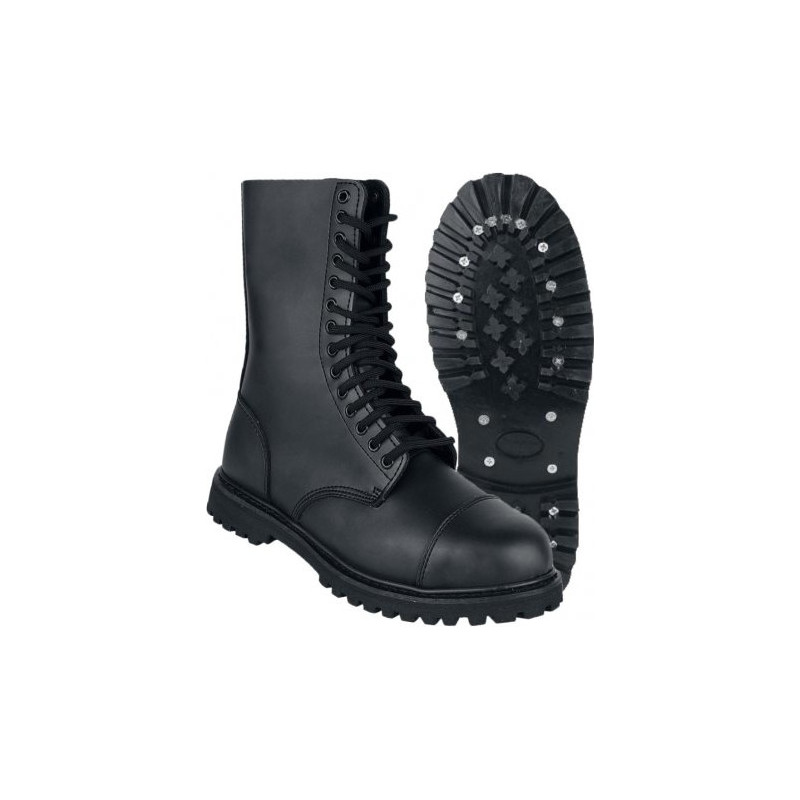 Czarne buty zimowe Brandit ze skóry
