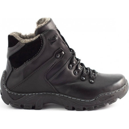 Czarne buty zimowe Buty Olivier w sportowym stylu