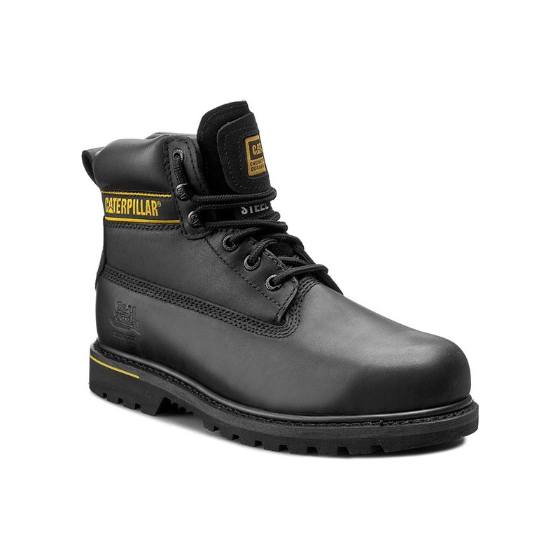 Czarne buty zimowe Caterpillar w sportowym stylu sznurowane