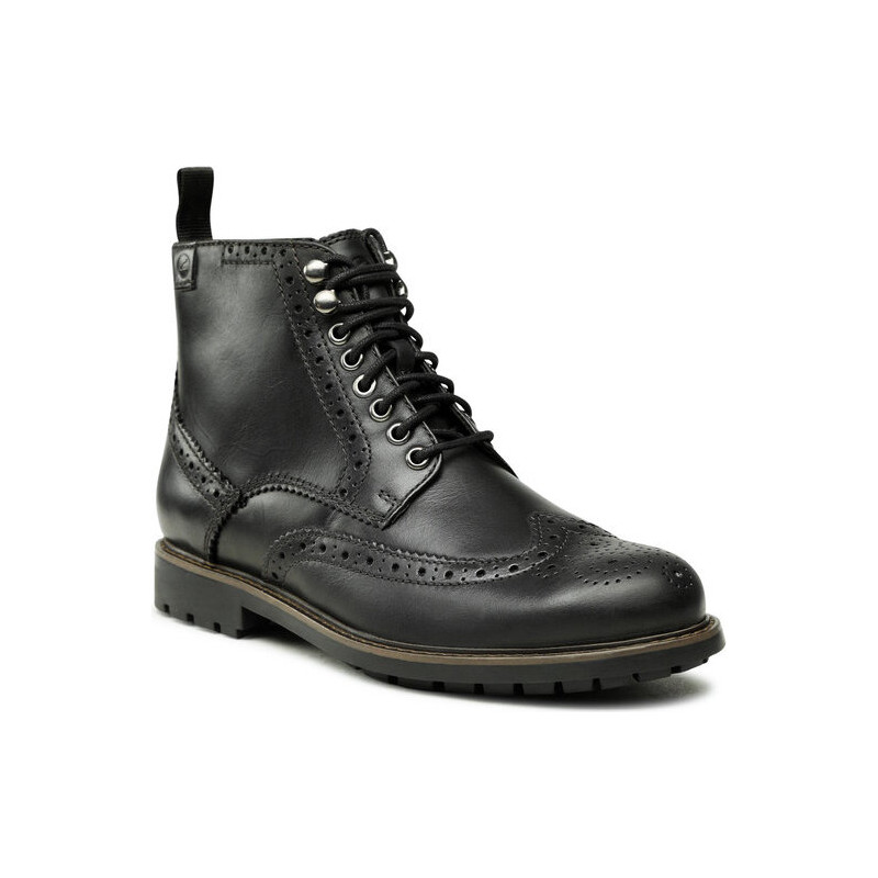 Czarne buty zimowe Clarks sznurowane