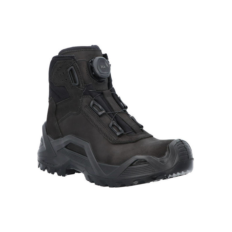 Czarne buty zimowe Demar sznurowane ze skóry