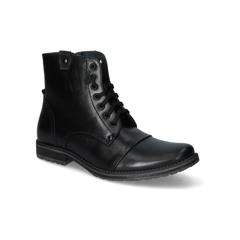 Czarne buty zimowe Gregor na zamek