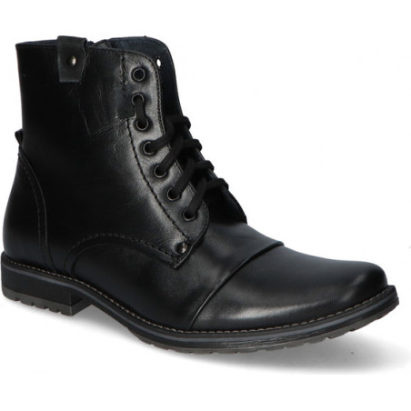 Czarne buty zimowe Gregor na zamek
