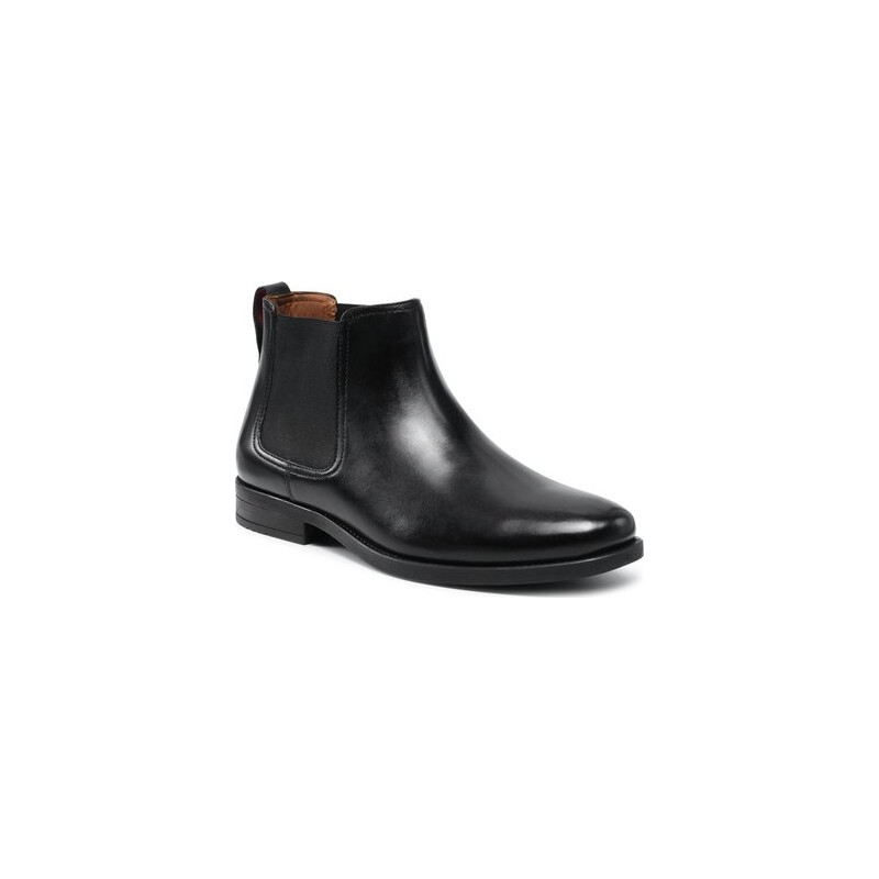 Czarne buty zimowe Lasocki ze skóry