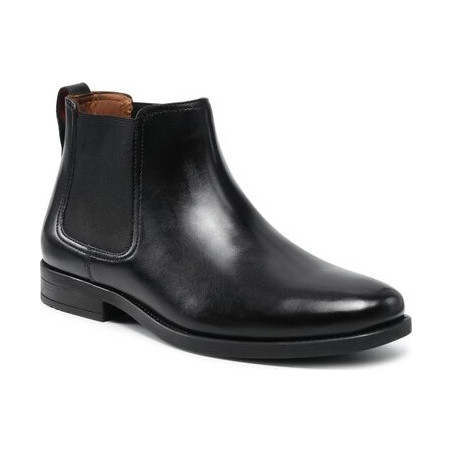 Czarne buty zimowe Lasocki ze skóry