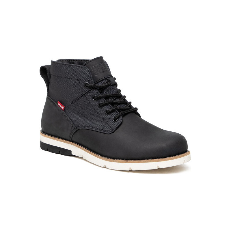 Czarne buty zimowe Levis w stylu casual sznurowane