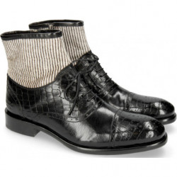 Czarne buty zimowe Melvin & Hamilton z zamszu na zamek