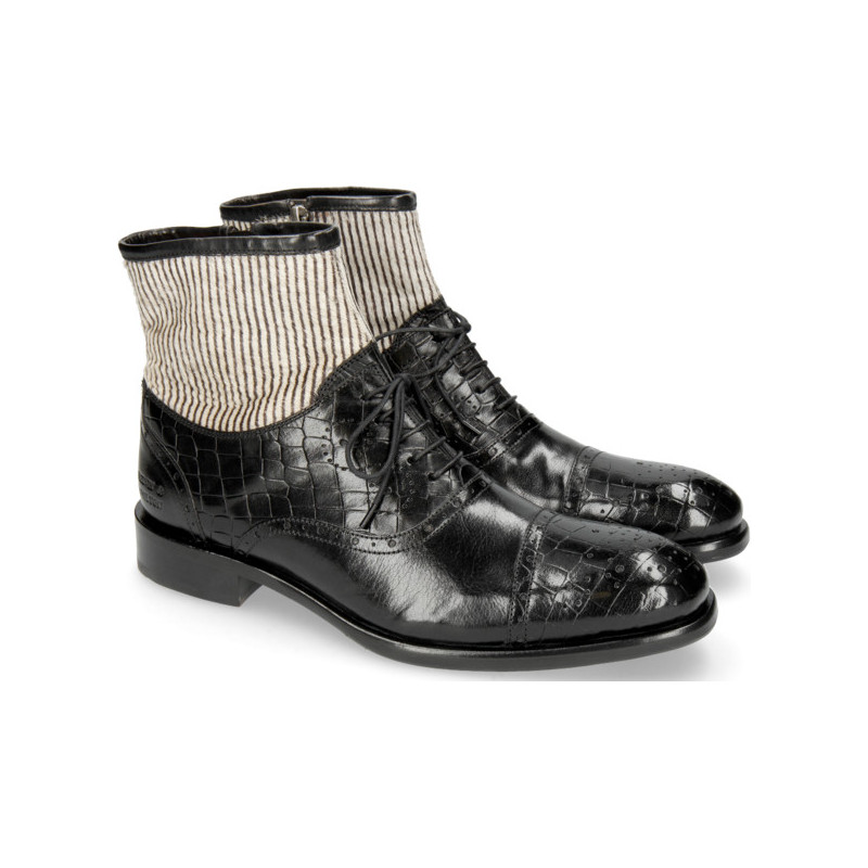 Czarne buty zimowe Melvin & Hamilton z zamszu na zamek