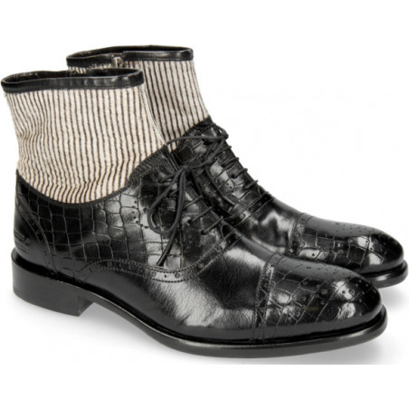 Czarne buty zimowe Melvin & Hamilton z zamszu na zamek