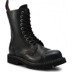 Czarne buty zimowe NAGABA sznurowane w militarnym stylu