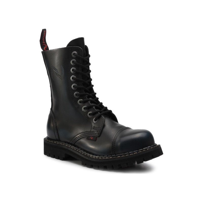 Czarne buty zimowe NAGABA sznurowane w militarnym stylu
