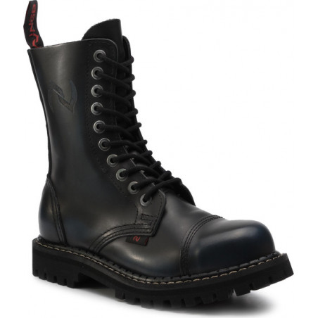 Czarne buty zimowe NAGABA sznurowane w militarnym stylu