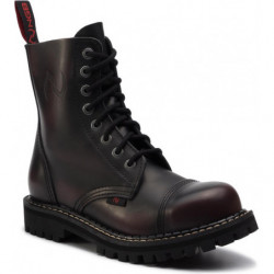 Czarne buty zimowe NAGABA ze skóry w militarnym stylu