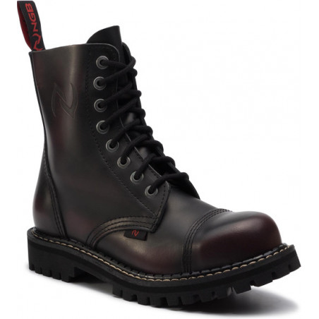 Czarne buty zimowe NAGABA ze skóry w militarnym stylu
