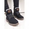 Czarne buty zimowe Yourshoes sznurowane w stylu casual z nubuku