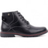 Czarne buty zimowe Yourshoes sznurowane ze skóry ekologicznej