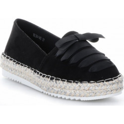 Czarne espadryle Belluci w stylu retro