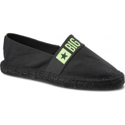 Czarne espadryle Big Star w stylu casual z płaską podeszwą z tkaniny