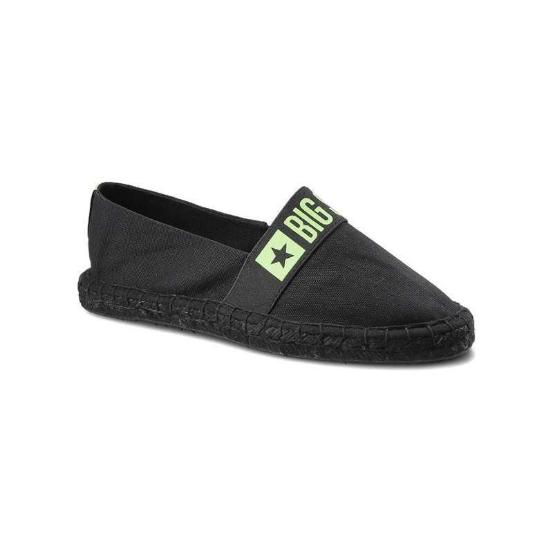 Czarne espadryle Big Star w stylu casual z płaską podeszwą z tkaniny