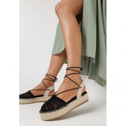 Czarne espadryle born2be z tkaniny