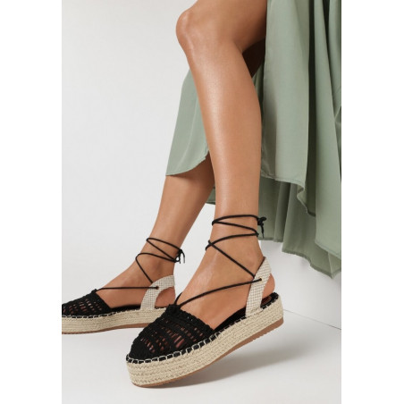 Czarne espadryle born2be z tkaniny