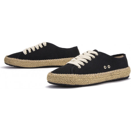Czarne espadryle Emu Australia w street stylu z płaską podeszwą