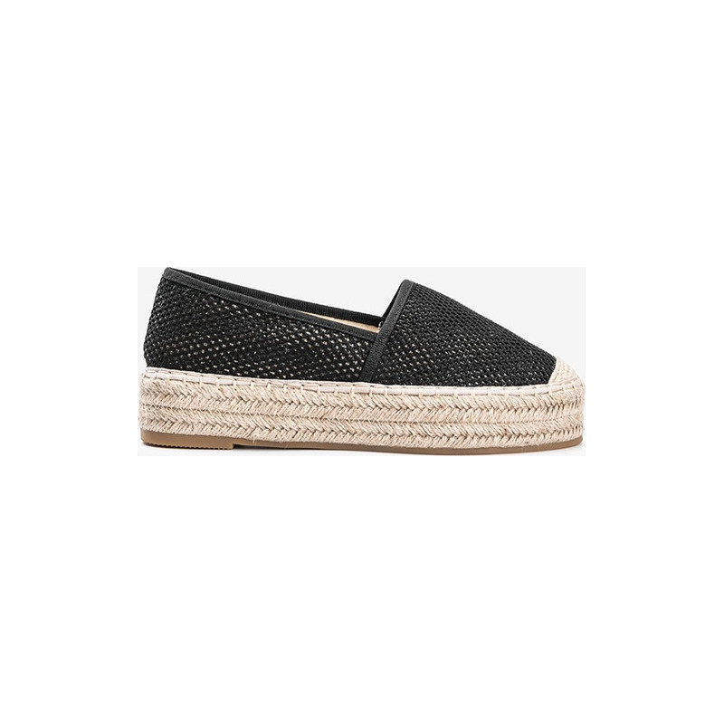 Czarne espadryle Gemre.com.pl z tkaniny