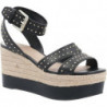 Czarne espadryle Guess ze skóry z klamrami