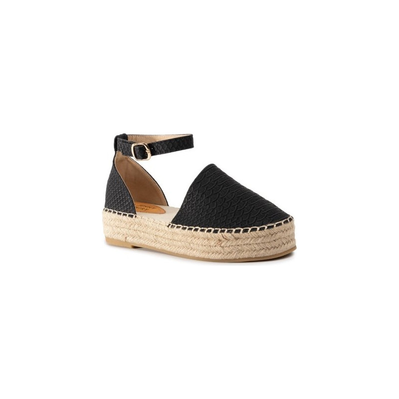 Czarne espadryle Jenny Fairy w stylu casual
