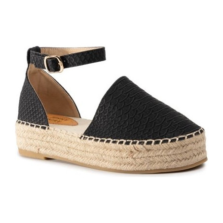 Czarne espadryle Jenny Fairy w stylu casual