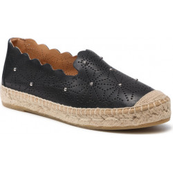 Czarne espadryle Kanna w stylu casual z tkaniny